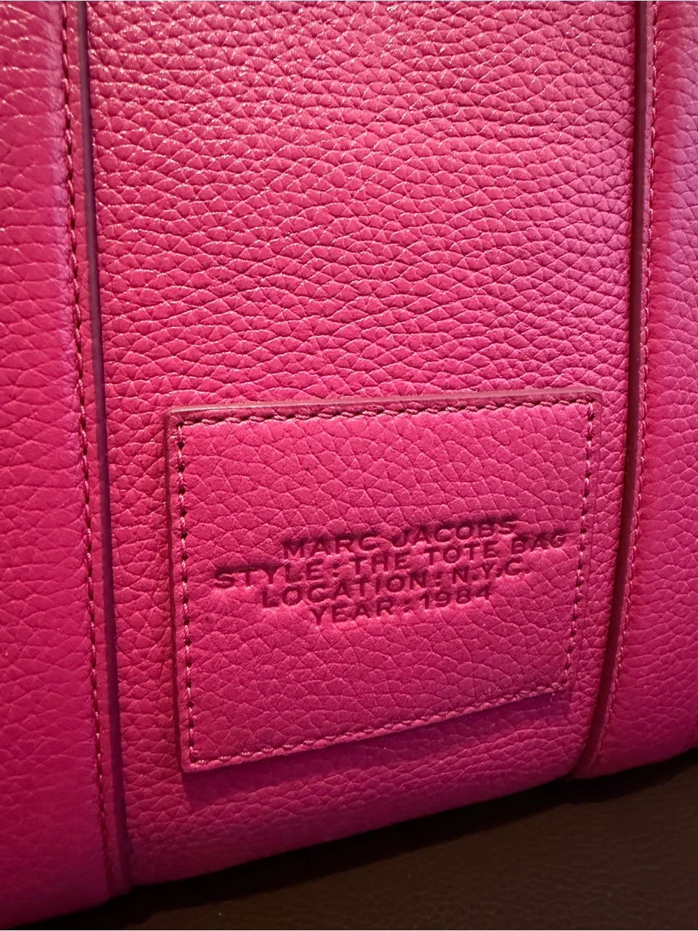 Marc Jacobs Leather The Tote Bag -Small- Rasberry Pink - Picture 8 of 14